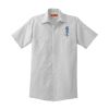 Short Sleeve Striped Industrial Work Shirt Thumbnail